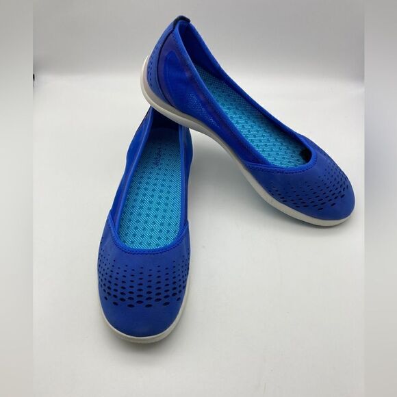 Lands’End Women’s Water Ballet Flats Blue Color Size 9B Like New - Picture 2 of 9